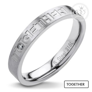 ภาพหน้าปกสินค้า555jewelry แหวนสแตนเลส สลักลวดลายเก๋ \"TOGETHER\" ประดับเพชร CZ รุ่น MNR-254G - แหวนผู้หญิง แหวนผู้ชาย แหวนแฟชั่น (R1) ซึ่งคุณอาจชอบสินค้านี้