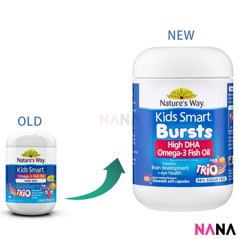ภาพหน้าปกสินค้าNature's Way Kids Smart Bursts High DHA Omega-3 Fish Oil Trio 180 Capsules (EXP:01 2025) จากร้าน nanamall.th บน Shopee