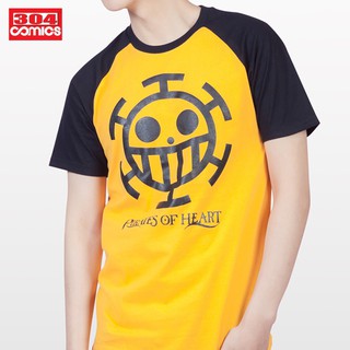 เสื้อยืดวันพีช One piece LAW OP-274 เหลือง-สโลป