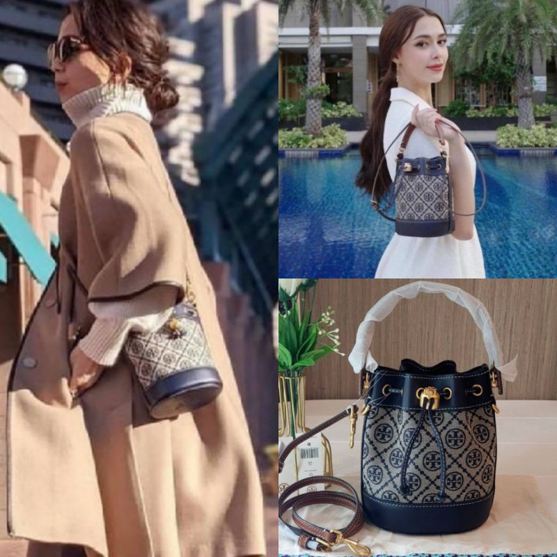 สด-ผ่อน-กระเป๋า-crossbody-สีกรม-งานชอป-ใบเล็ก-tory-burch-80534-t-monogram-jacquard-mini-bucket-bag