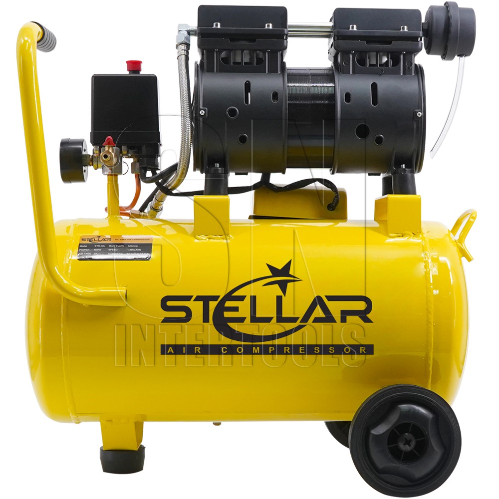 ภาพสินค้าSTELLAR ปั้มลมออยล์ฟรี ปั้มลม 30 ลิตร 800W รุ่น STR-30L ปั๊มลม OIL FREE ปั๊มลมเร็ว แรง เสียงเงียบกริบ Air Compressor 30L จากร้าน snintertools บน Shopee ภาพที่ 1