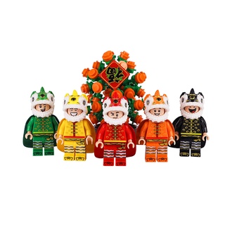 [FunBrick] ฟิกเกอร์สิงโตเชิดสิงโตน่ารัก สไตล์จีน CNY ของขวัญอวยพร เดสก์ท็อป อุปกรณ์เสริม เข้ากันได้กับบล็อกคลาสสิก ของเล่นประกอบ ของขวัญสร้างสรรค์ MOC DIY