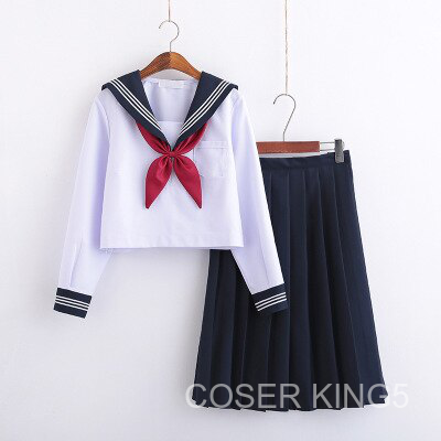 ชุดนักเรียน-ญี่ปุ่น-japanese-school-สาวนุ่ม-jk-uniforms-sailor-suit-women-academic-style-cosplay-costume-blouse-pleated