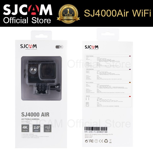 ภาพสินค้าSJCAM SJ4000 Air 4K Action Camera Wifi Air สีดำ กล้องกันน้ำ 30 เมตร กล้องติดหมวกกันน๊อค ประกัน 1ปี กล้องแอคชั่น Web Cam จากร้าน sjcam_officialstore บน Shopee ภาพที่ 4