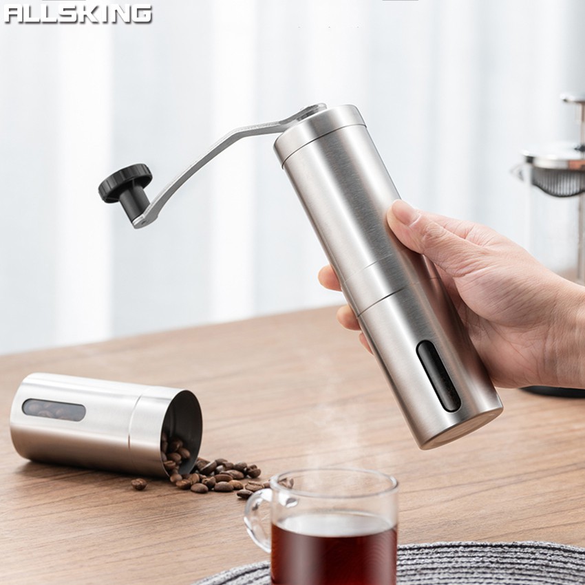 allsking-ที่บดกาแฟมือหมุน-อุปกรณ์บดแตนเลส-สำหรับเมล็ดบดกาแฟ-ที่บดกาแฟ-เครื่องบดกาแฟ-เครื่องป่นเซรามิก-แบบมือหมุน