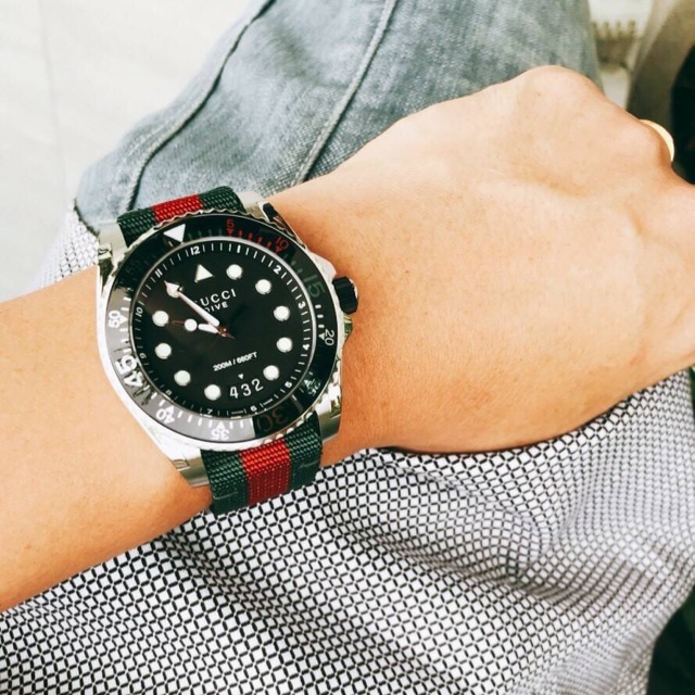 GUCCI Dive XL Black Dial Men s Watch Shopee Thailand