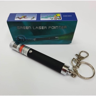 Laser ขนาดพกพา สีเขียว รุ่นPG-100พวงกุญแจ (ใส่ถ่านAAA 1 ก้อน)