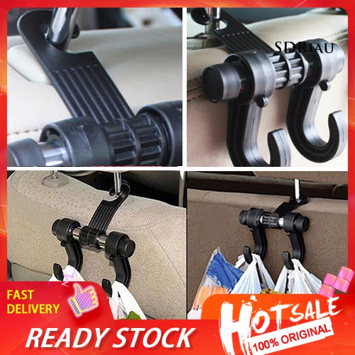 ราคาและรีวิวCar Back Seat Head Rest Double Hooks Shopping Bag Organizer Holder Hanger