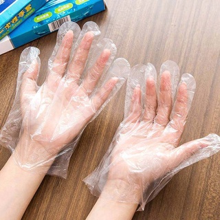 สินค้าพร้อมส่ง ถุงมือพลาสติก 100 ชิ้น แบบหนา ถุงมือเอนกประสงค์ ถุงมือใช้แล้วทิ้ง ถุงมือทำอาหาร ไม่ขาดง่าย