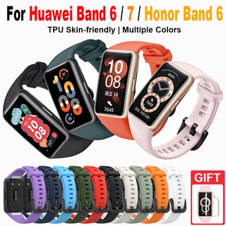 สินค้า สายนาฬิกาข้อมือซิลิโคน แบบเปลี่ยน สําหรับ Huawei Band 6 7 Honor Band 6
