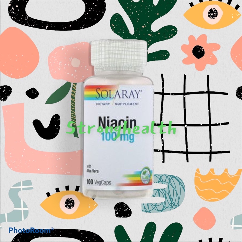 ภาพหน้าปกสินค้าพร้อมส่ง )) Solaray, Niacin B3 100 mg 100 VegCaps เสริมวิตามิน บี 3 ผิวขาว กระจ่างใส จากร้าน stronghealth บน Shopee