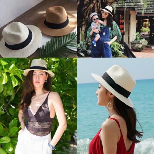 ราคาและรีวิวรุ่นพิเศษ พับได้คืนทรง หมวกสาน panama hat งานพรีเมี่ยม พับได้ หมวกเก๋ๆ ส่งแบบใส่กล่อง COD ได้