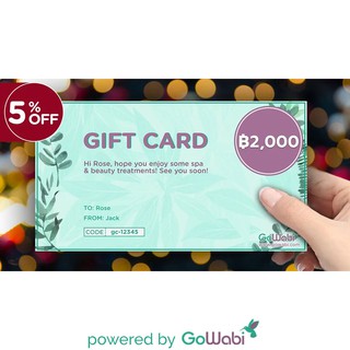 ราคา[E-voucher]GoWabi Gift Card-   บัตรกำนัล - ฿2,000(60 min)