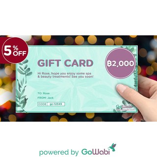 ภาพหน้าปกสินค้า[E-voucher]GoWabi Gift Card-   บัตรกำนัล - ฿2,000(60 min) ซึ่งคุณอาจชอบราคาและรีวิวของสินค้านี้