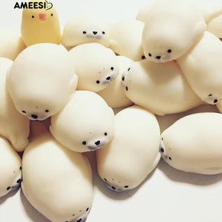 Ameesi ความเครียดซีฟู้ดที่น่ารักสีขาวบรรเทา Squishy บีบการรักษาของเล่นเด็กผู้ใหญ่
