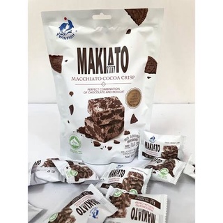 ขนมนำเข้า Makiato Macchiato Cocoa Crisp บิสกิตกรอบนูกัตรสโกโก้มัคคิอาโต 1ห่อ150กรัม(ประมาณ11ชิ้น) พร้อมส่ง