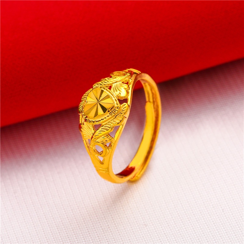 ภาพสินค้าแหวนชุบทอง 24K ชุบทอง รูปดอกกุหลาบ สามารถปรับได้ แฟชั่นเรียบง่าย สําหรับผู้หญิง จากร้าน youyushipin1.th บน Shopee ภาพที่ 7