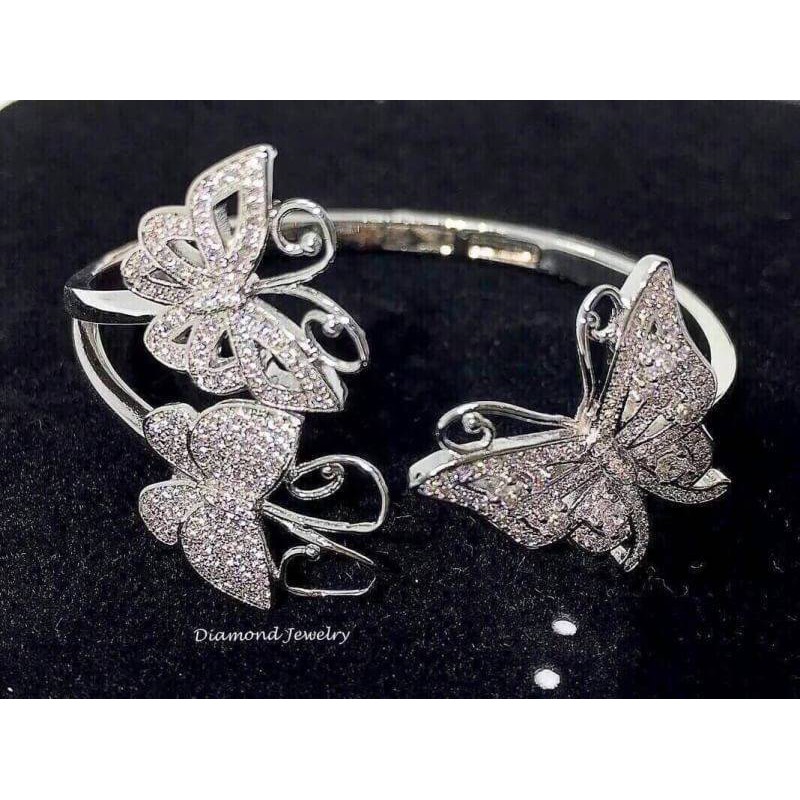 diamond-bracelet-ring-กำไลข้อมือและแหวนเข้าเซตงานผีเสื้อเพชร-งานเพชร-cz