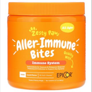 ภาพหน้าปกสินค้าZesty Paws, Aller-Immune Bites for Dogs, Immune System,  All Ages, Lamb Flavor, 90 Soft Chews, 12.7 oz (360 g) ที่เกี่ยวข้อง