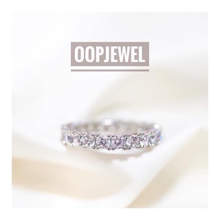 แหวนเพชรสวิส cz Cubic Zirconia แหวนเงิน ring พร้อมกล่องแหวน แบรนด์ Oopjewel