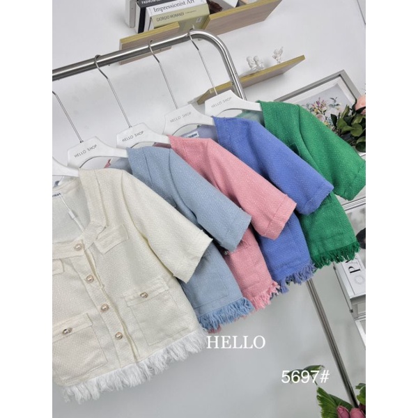 เสื้อแขนสั้น-ผ้าทวิต-5697อ-ฟรีไซส์-รอบอกใส่ติดกระดุม-36-38-รอบอกใส่คลุม-40-42-ความยาว18-19