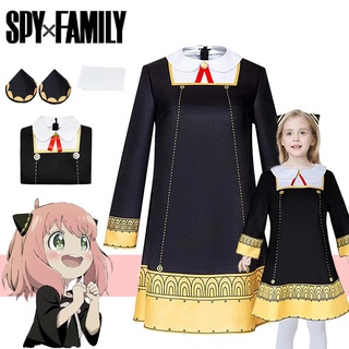 ชุดคอสเพลย์ ชุดเครื่องแบบคอสเพลย์ อนิเมะ Spy X Family Anya Forger สีดํา สําหรับปาร์ตี้ฮาโลวีน