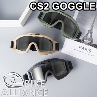 หมวกกันน็อค CS2 GOGGLE ARMY GREEN BLACK DESERT สไตล์ CS