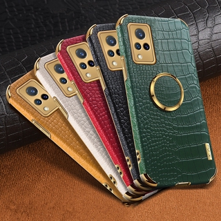 ภาพขนาดย่อของภาพหน้าปกสินค้าVIVO V21 5G Case เคส Finger Ring Stand Vehicle Magnetic Features Phone Case เคสโทรศัพท High Quality Leather Protective Back Cover จากร้าน chuang168.th บน Shopee ภาพที่ 1