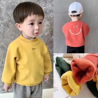 🔥BaiLe🔥Baby plus velvet sweater, winter clothes, autumn and winter, toddler boys tops, baby pullover jackets, 1-3 years old childrens tide