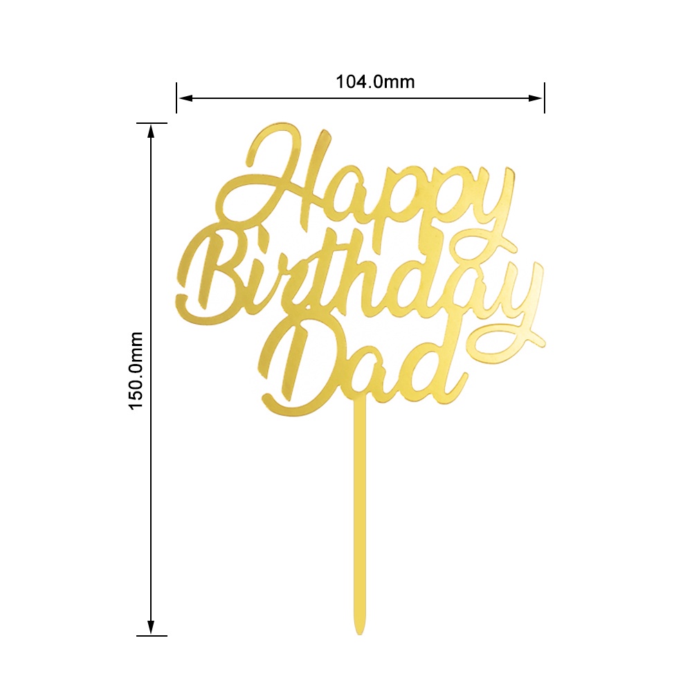 ท็อปเปอร์เค้กอะคริลิค-happy-birthday-dad-mom-happy-birthday-ayah-bunda-happy-birthday-papa-mama-สําหรับตกแต่งเค้กแม่-และพ่อ