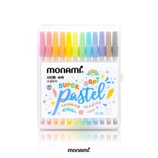 Monami ปากกาสีน้ำ รุ่น Sign Pen Super Pastel ชุด 12 สี