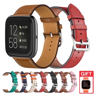 สายนาฬิกาข้อมือสายหนังสําหรับ Fitbit Versa 2 / Versa Lite