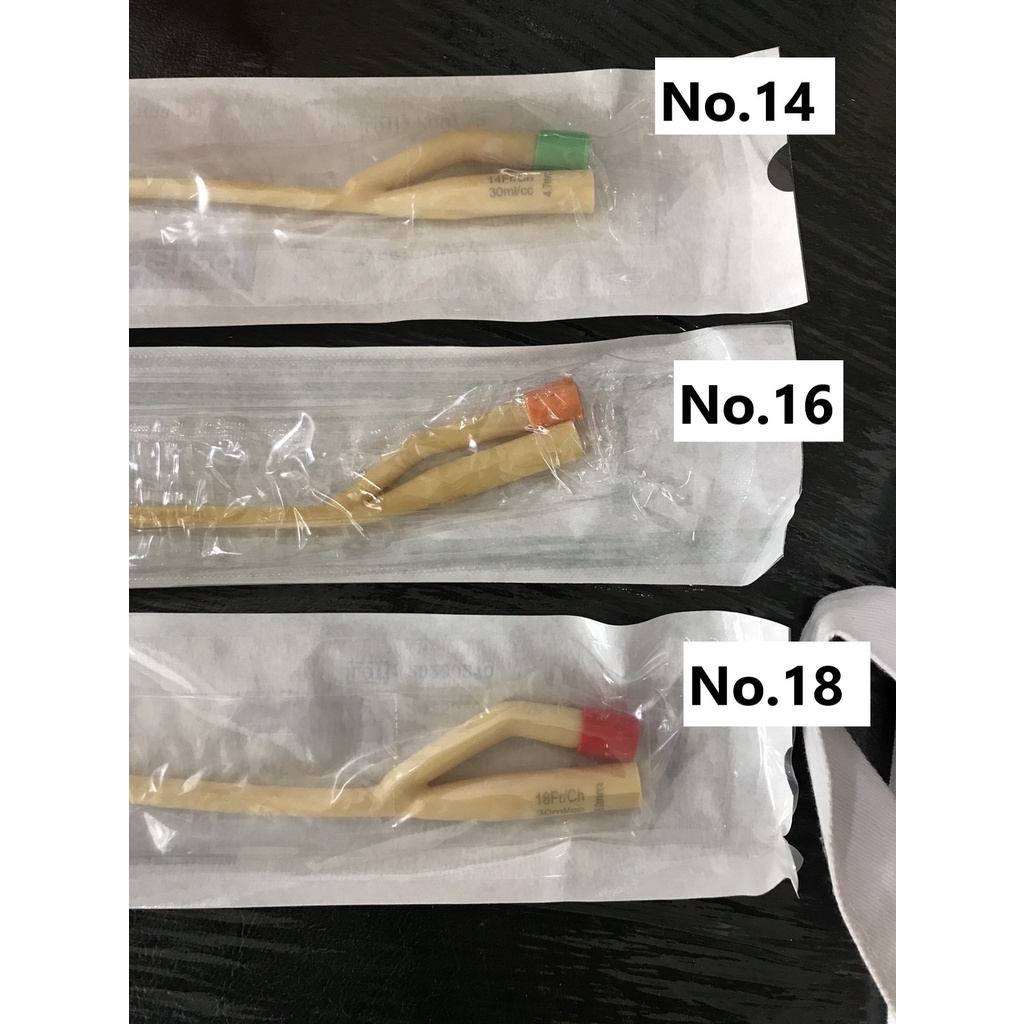 ภาพสินค้าFoley Catheter 2 way สายสวนปัสสาวะ 2 ทาง เบอร์ 14, 16, 18 (ยกกล่อง 10 เส้น) จากร้าน healtohome บน Shopee ภาพที่ 1