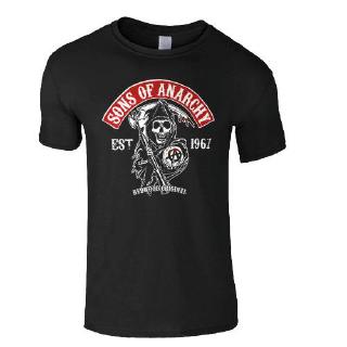 เสื้อยืดโอเวอร์ไซส์เสื้อยืดผ้าฝ้าย 100% son of anarchy samcro redwood สําหรับผู้ชายS-3XL