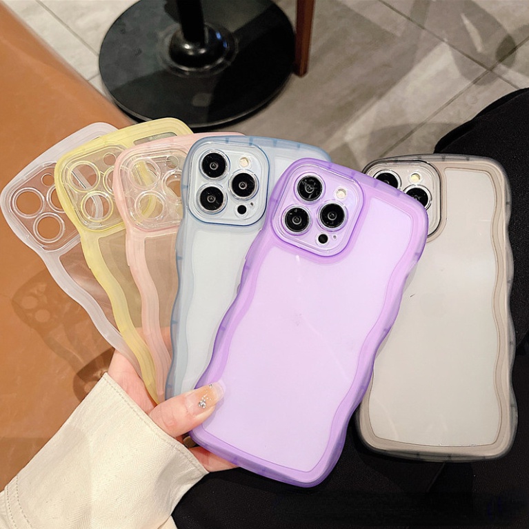 เคสโทรศัพท์มือถือ-ซิลิโคนนิ่ม-แบบใส-กันกระแทก-ลายคลื่นหยิกน่ารัก-หรูหรา-สําหรับ-oppo-reno-8-7-6-5-4-pro-5g