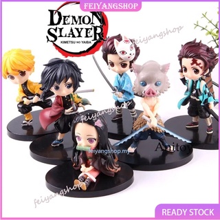 ฟิกเกอร์โมเดล รูป Demon Slayer 6 ชิ้น/ชุด