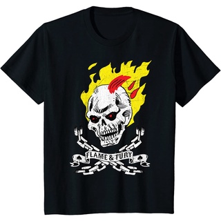 [2022]ผ้าฝ้ายคอกลมเสื้อยืด พิมพ์ลาย Ghost Rider Spirit of Vengeance Flaming Skull เหมาะกับของขวัญวันเกิดวันพ่อ สํ