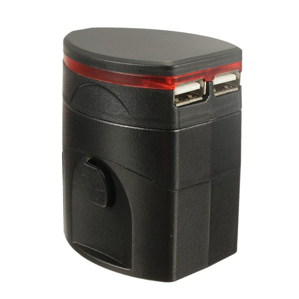 ภาพหน้าปกสินค้าDual USB Universal Adapter All in One - สีดำ