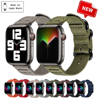 สายนาฬิกาข้อมือไนล่อน สําหรับ Apple Watch Band Series 7 6543 44 มม. 42 มม. 41 มม. 45 มม. 38 มม. 40 มม. iwatch se