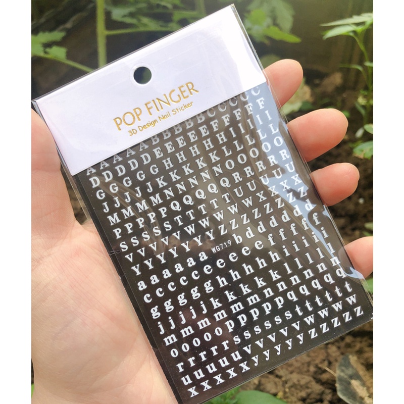 พร้อมส่ง-สติ๊กเกอร์ตัวอักษรติดเล็บ-ตกแต่งเล็บ