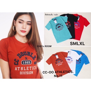 🔖HOT เสื้อยืดแขนสั้นงานปักงานป้ายCCOO ใส่ได้ทั้งหญิงและชาย [ผ้าCOTTON100%]  [ไซส์ S,M,L,XL], มีบริการเก็บปลายทาง NO11