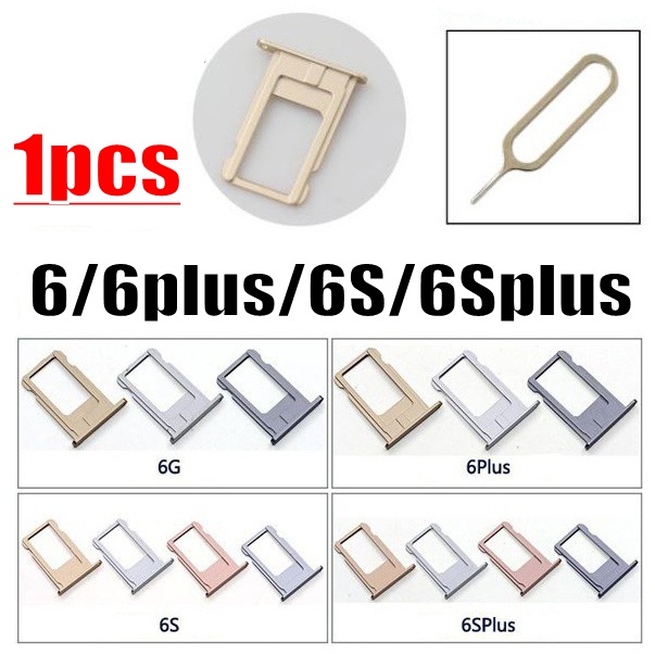 1pcs สําหรับ i6 6P 6S 6SP Plus ซิมการ์ดถาดนิ้วเงินสีเทา Rose Gold ผู้ ...