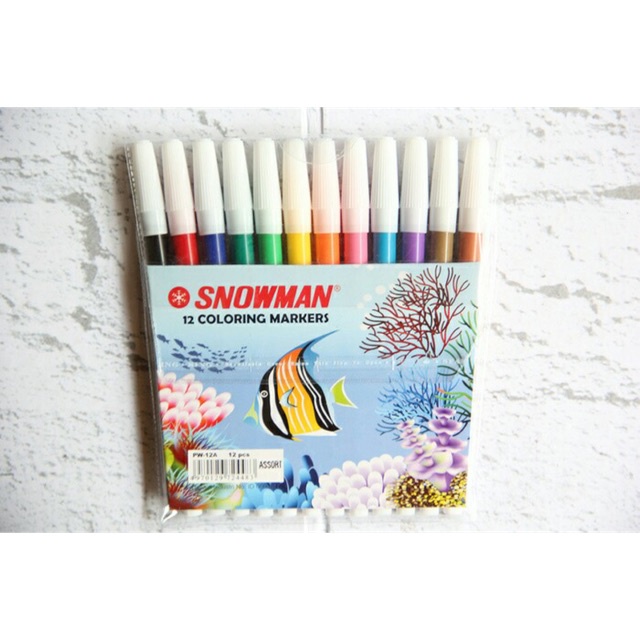 Snowman Color Marker/Snowman Color Marker 12 Contents | Shopee Thailand
