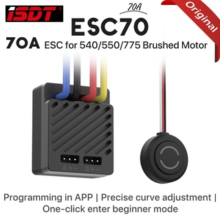 Isdt ESC70 มอเตอร์ควบคุมโทรศัพท์ กันน้ํา 70A ESC 2~3S BEC ปรับได้ 540 550 775 สําหรับรถยนต์ 1/8 1/10