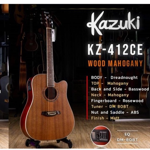 โค้ดลด1000-kazuki-กีต้าร์โปร่ง-กีต้าร์โปร่งไฟฟ้า-รุ่น-kz-412-aps-40-แถม-กระเป๋า-yamaha-ปิ๊ก-2-ประแจ