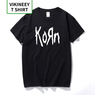 เสื้อยืดพิมพ์ลายแฟชั่น ส่งฟรี เสื้อยืดแขนสั้น ผ้าฝ้าย พิมพ์ลายตัวอักษร Korn Rock band พลัสไซซ์ แฟชั่นสําหรับผู้ชาย