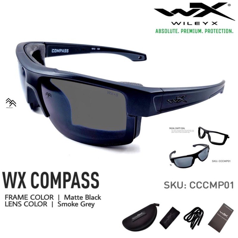 แว่นตา-wileyx-แท้-รุ่น-compass-รุ่นที่มีโฟมกันลมที่สามารถถอดได้-สำหรับใช้งานในที่มีฝุ่นละอองสูง