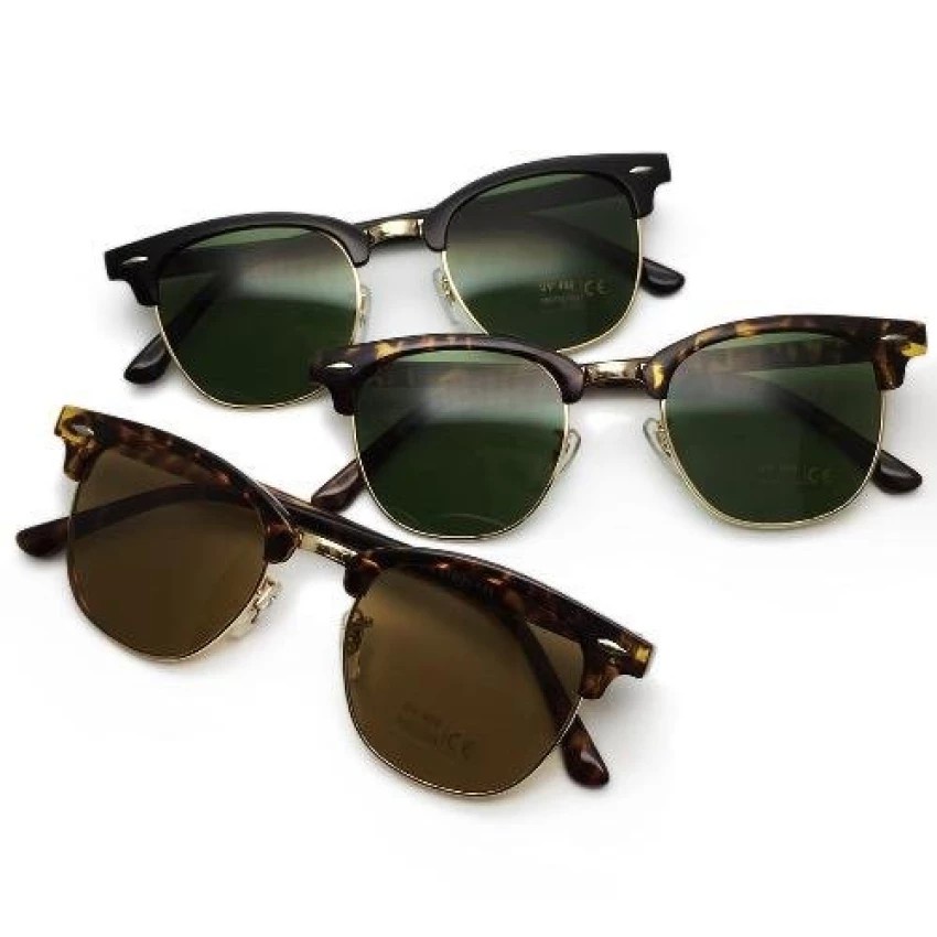 polarized-lens-แว่นตาแฟชั่น-vintage-clubmaster-style-sunglasses-แว่นกันแดด-รุ่น-3016-black-black