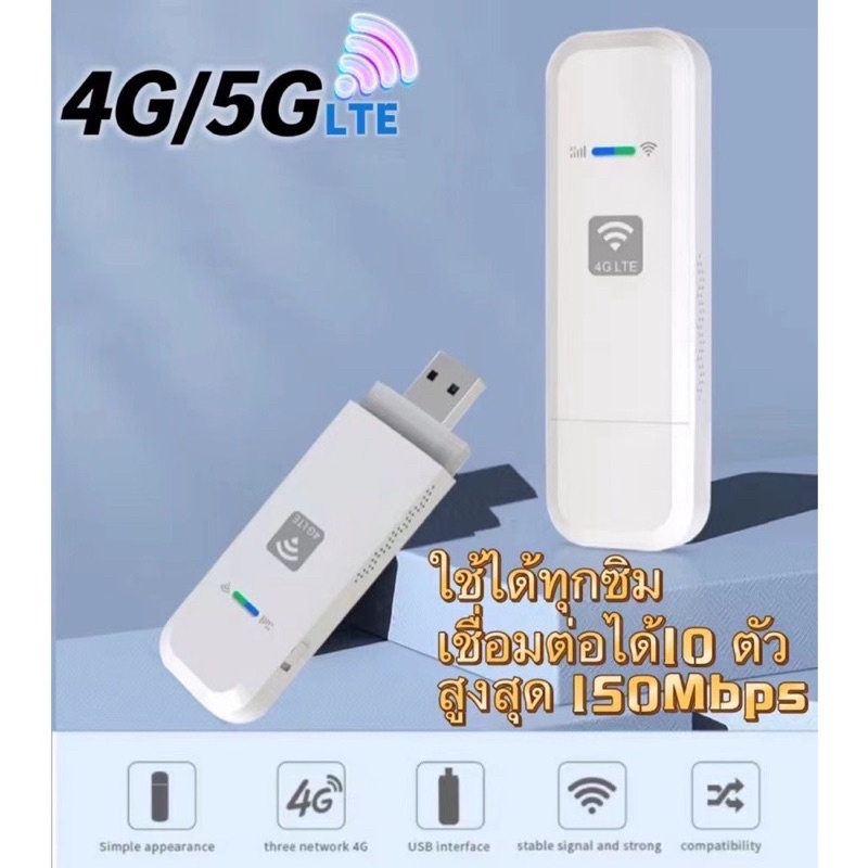 ภาพหน้าปกสินค้าพร้อมส่ง) Aircard 4G/5G ใส่ซิม ปล่อย WiFi แรง สเถียร สำหรับทรู AIS DTAC 150Mbps 4gWi-Fi