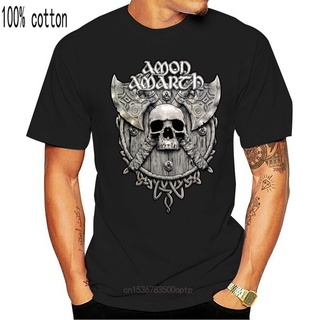 เสื้อยืดผ้าฝ้ายพิมพ์ลายคลาสสิก พร้อมส่ง เสื้อยืด พิมพ์ลาย Amon Amarth Cd Lgo Es Grey Skull Official 80S 2022 Nbp หลากสี